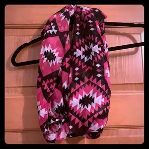 Pink, black & white Tribal Infinity Scarf